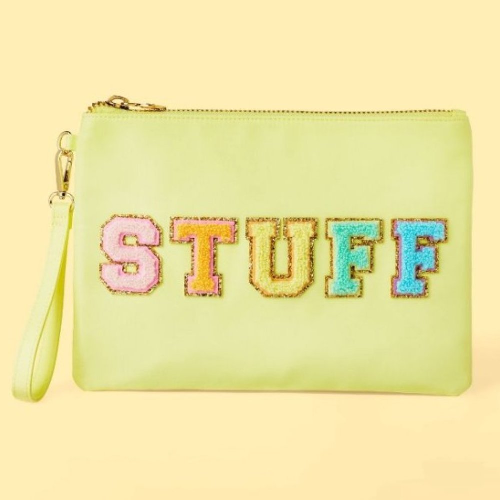 NWT Stoney Clover Lane x Target Light Yellow STUFF Patch Flat Pouch